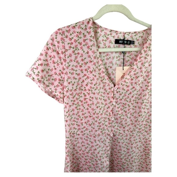 Missguided Dress Womens 8 Floral Mini Cottagecore Coquette Short Sleeve NWT - Picture 4 of 9